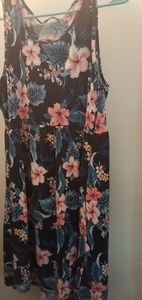 Navy Floral Midi Dress